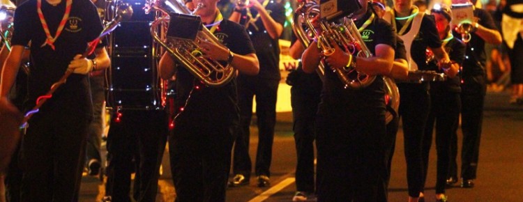Band play at Shanklin Carnival Illuminated Parade